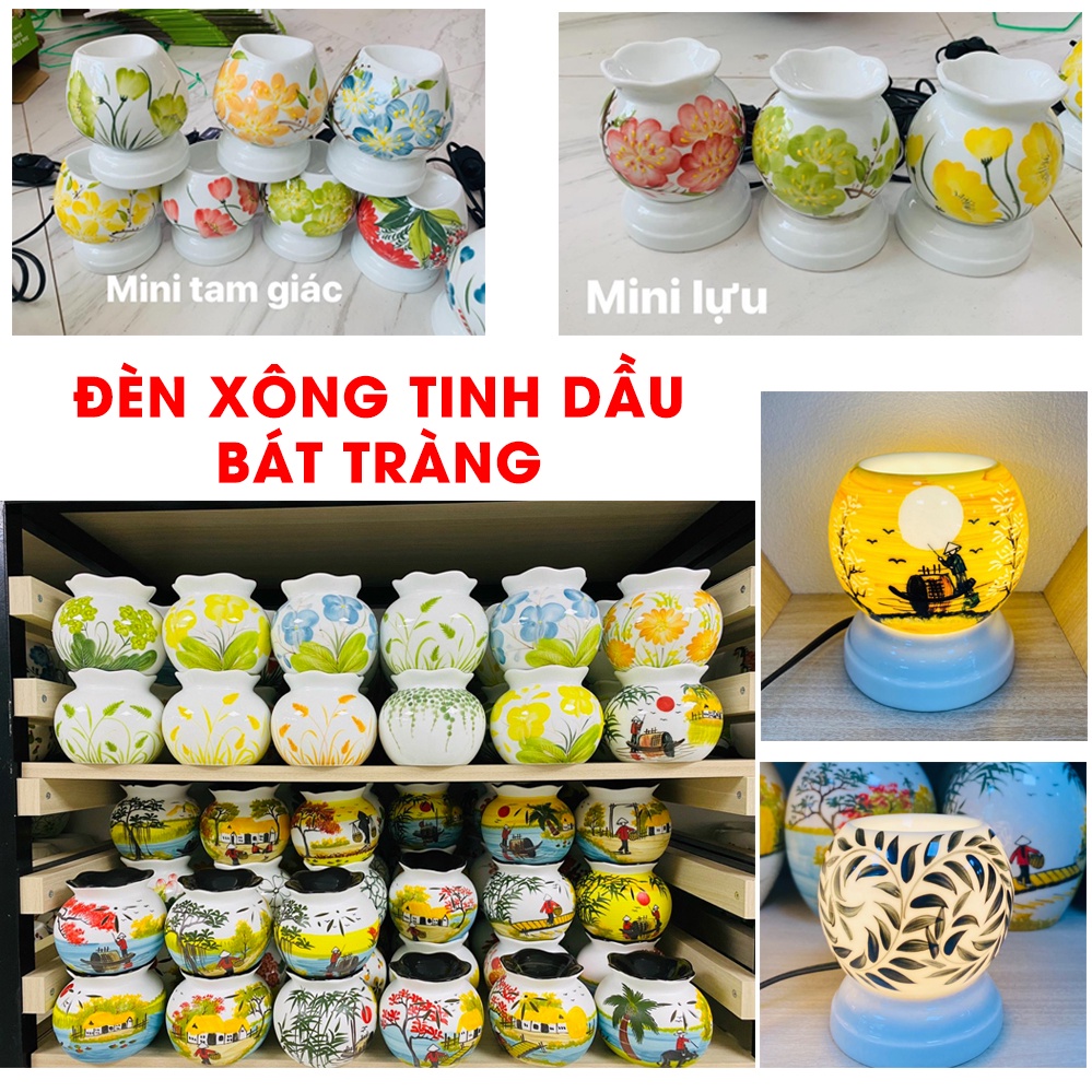 Đèn Xông Tinh Dầu Bát Tràng Sứ Thấu Quang