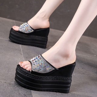 Dép đế xuồng 12cm hở mũi thời trang dành cho nữ