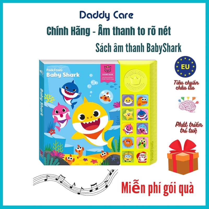 Sách Nhạc Baby Shark Pinkfong - Chính hãng - Sách âm thanh cho bé 1,2,3,4 tuổi sound book