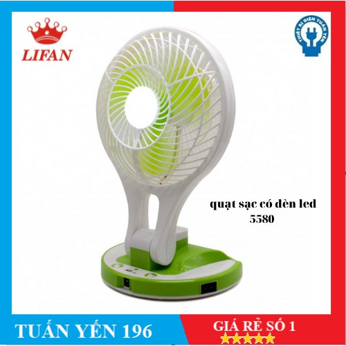 Quạt Sạc Điện Kiêm Đèn Led Mini Fan M-5580 rất đa năng và tiện lợi khi mang đi di chuyển