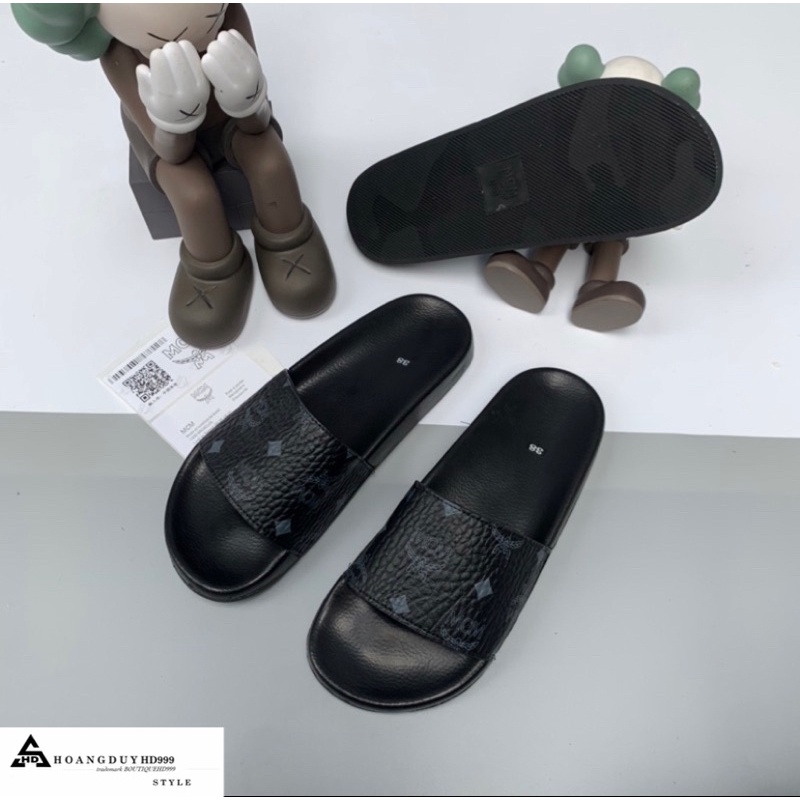 Dép lê nam quai ngang in hình MCM kèm ảnh thật - Dép nam quai da sần chất đẹp