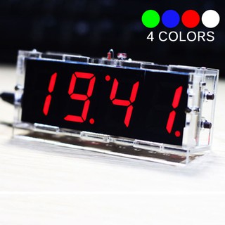 US Electronic 4-digit DIY Digital LED Clock Kit Light Control Temperature Hot