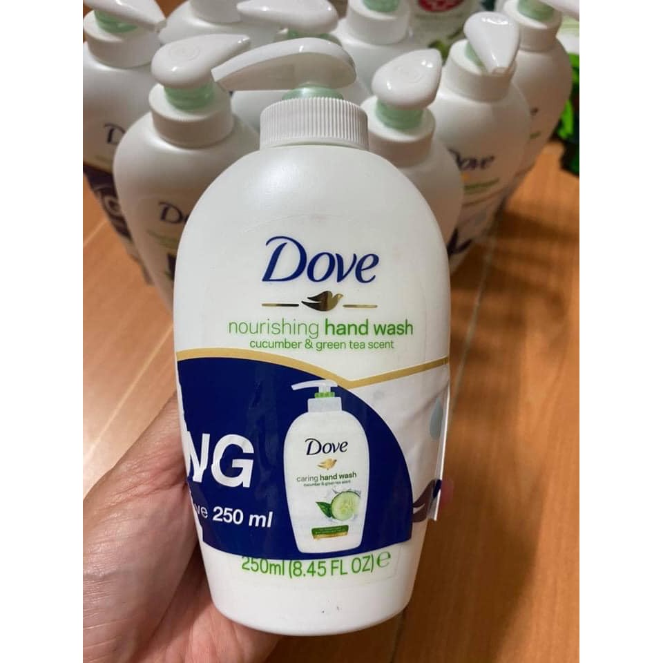 Xà Phòng Rửa Tay Chiết Xuất Dưa Leo Và Trà Xanh Dove Caring 250ml