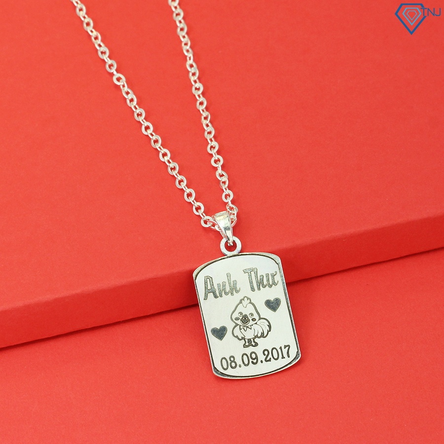 Dây chuyền bạc cho bé hình con gà khắc tên DCT0079 Trang Sức TNJ