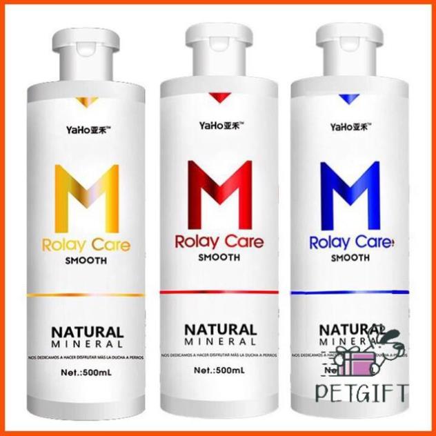Sữa Tắm Cho Chó Lông Trắng Yaho M Rolay 500ml Màu Xanh Dương Khử Mùi, Diệt Khuẩn, Lưu Hương