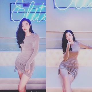 Váy body nhũ rút dây