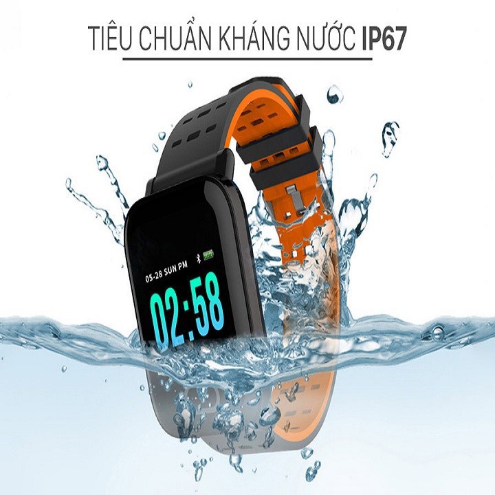 Đồng hồ thông minh A6 chống nước IP67 theo dõi sức khỏe -Kết nối điện thoại nhắc nhở cuộc gọi