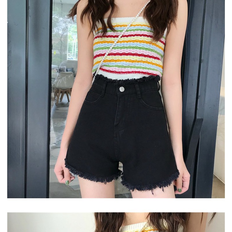 Quần Short Denim Lưng Cao Kiểu Retro Hàn Quốc Thời Trang Mùa Hè Cho Nữ