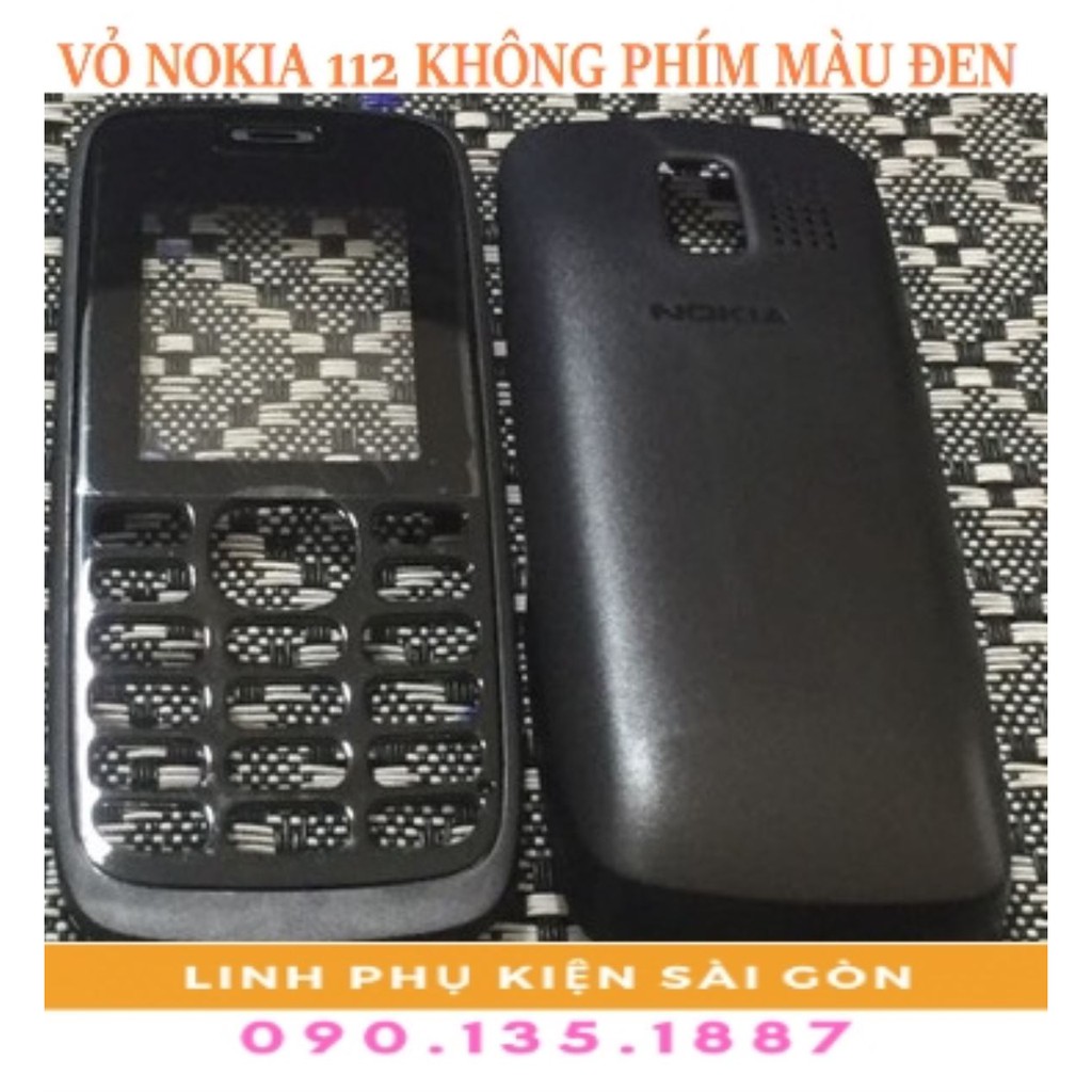 VỎ NOKIA 112 KHÔNG PHÍM MÀU ĐEN