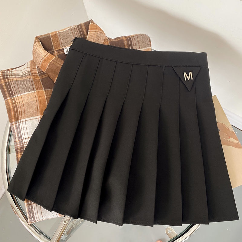 Chân Váy Chữ a Lưng Cao Xếp Ly Thời Trang Thu Đông Phong Cách Hàn Quốc