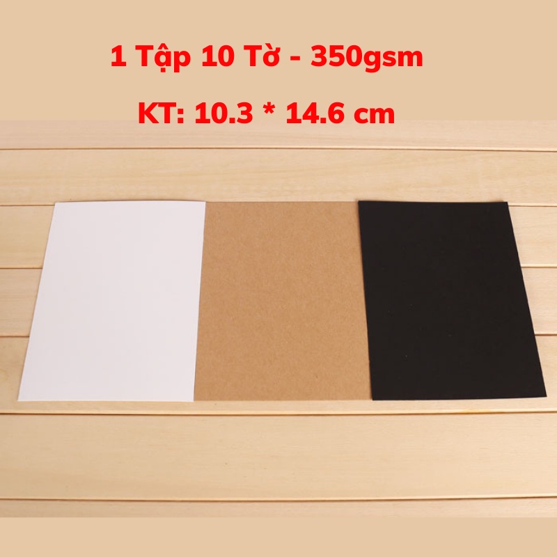 Tập 10 Tờ Giấy Làm Thiệp Thẻ Album Giấy Trắng Đen Dày 350gsm