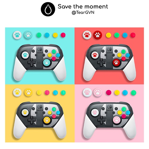 Bộ bọc nút và Analog nhiều màu (Akitomo) cho Switch Pro Controller