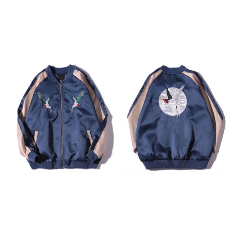 [Có sẵn] Áo Khoác Bomber Thêu Hạc Ulzzang | BigBuy360 - bigbuy360.vn
