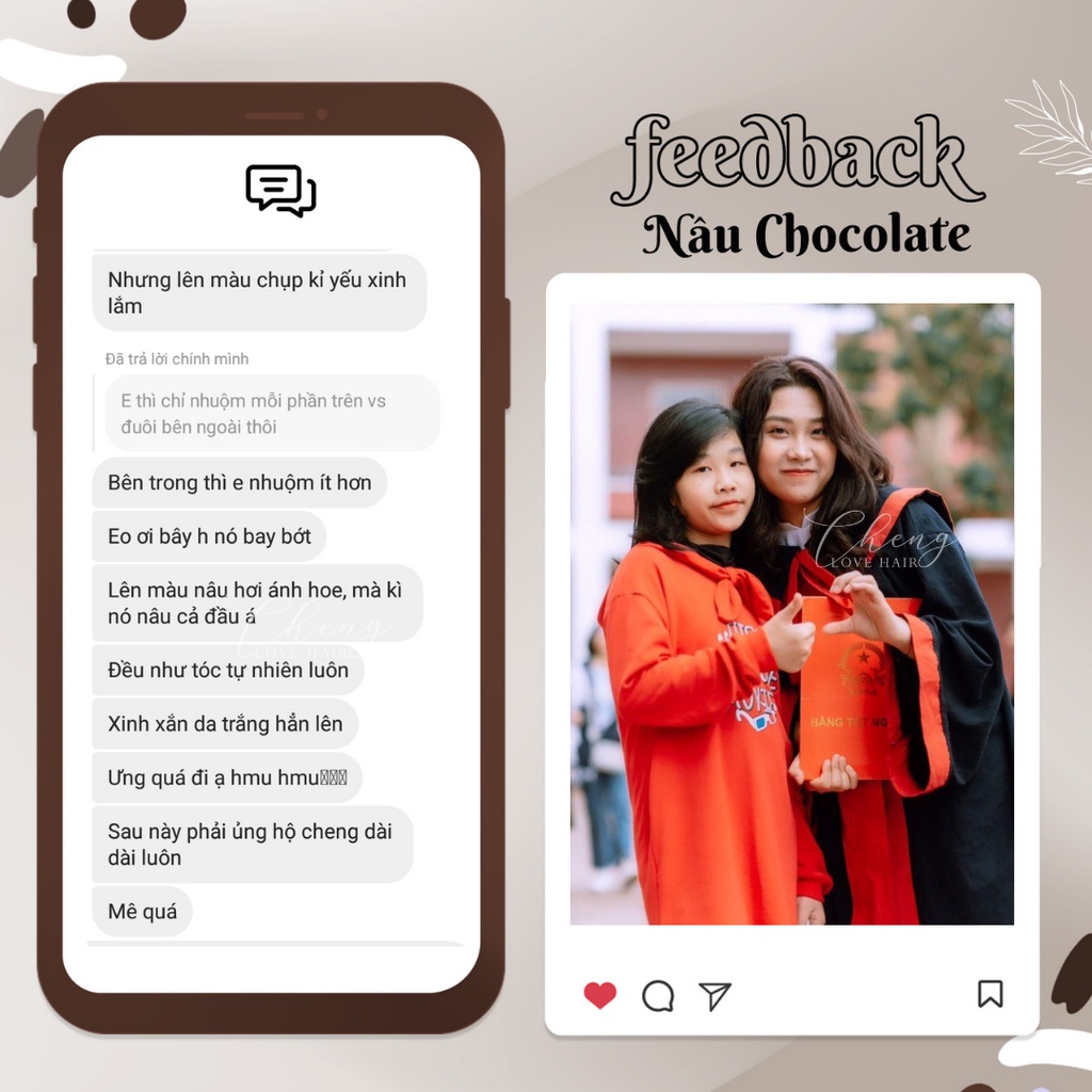 Thuốc Nhuộm Tóc Màu NÂU SOCOLA - NÂU CHOCOLATE Không Tẩy | Chenglovehair, Chenglovehairs