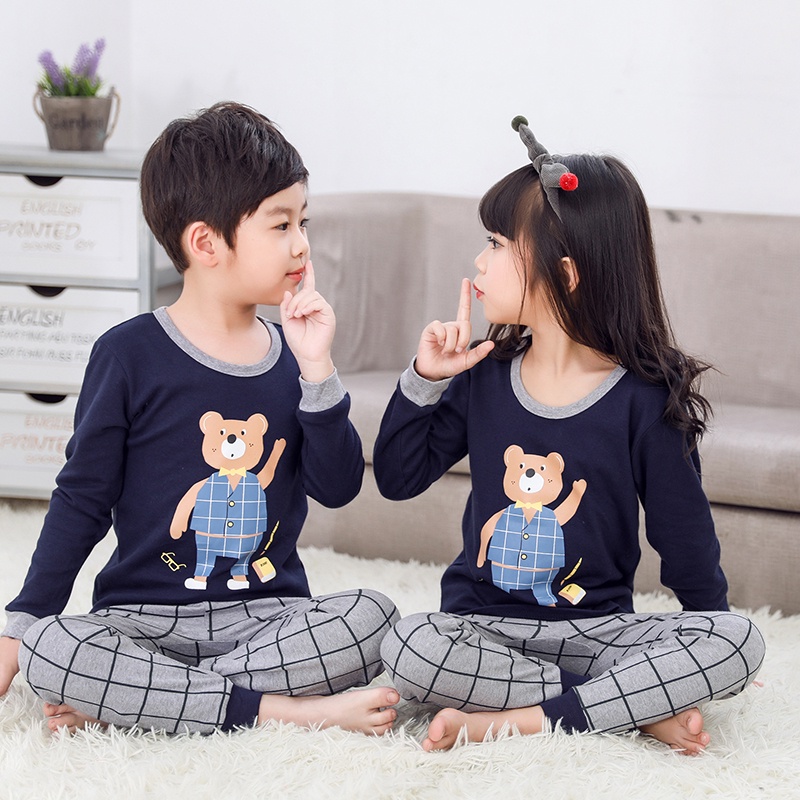 Bộ Đồ Ngủ Chất Liệu Cotton Thời Trang Thu Đông 2022 Mới Cho Bé Kích Thước 100-160