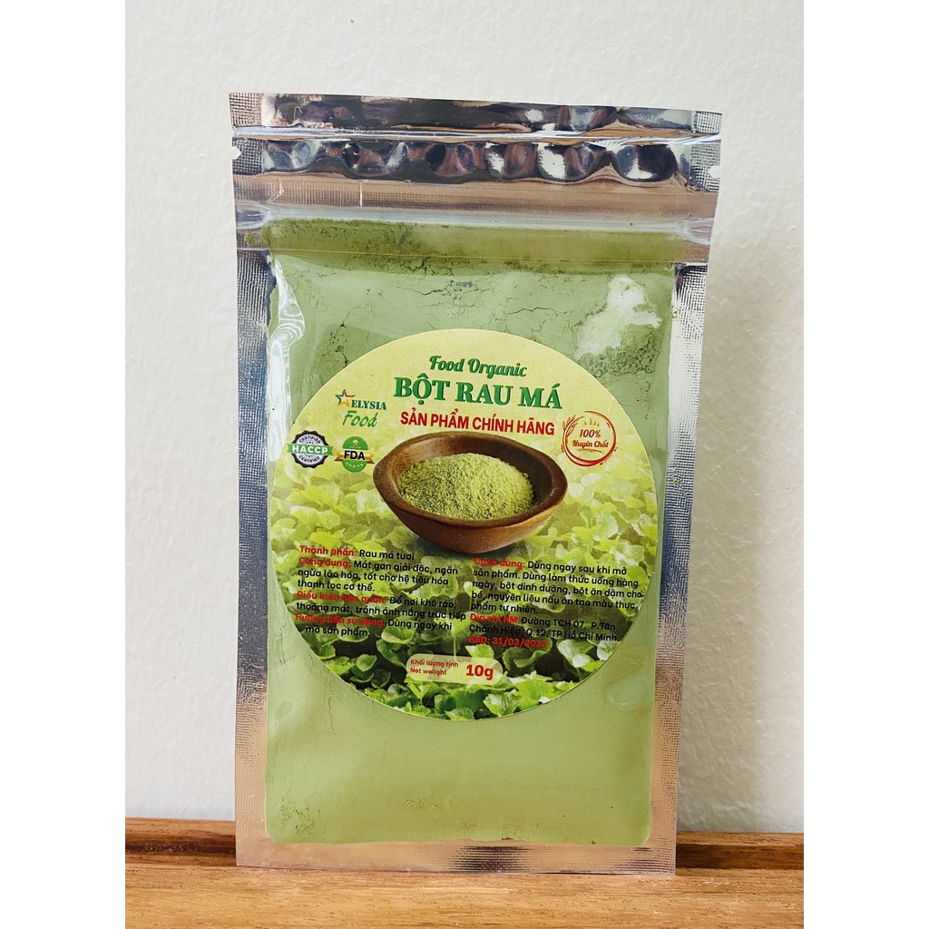 Bột Rau Má Organic Nguyên Chất loại 1 - Thanh lọc cơ thể 10g, 50g