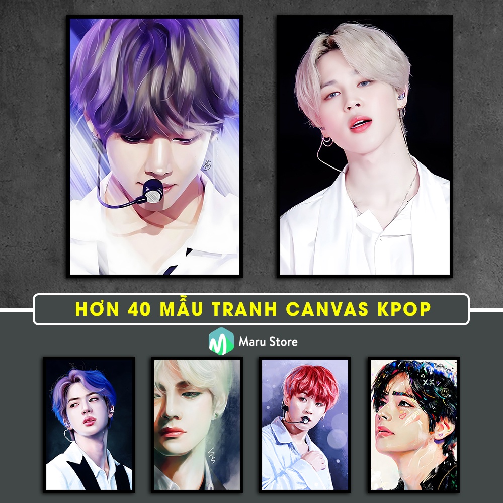 Tranh BTS Treo Tường Chất Liệu Canvas Có Khung Composite Trang Trí Phòng