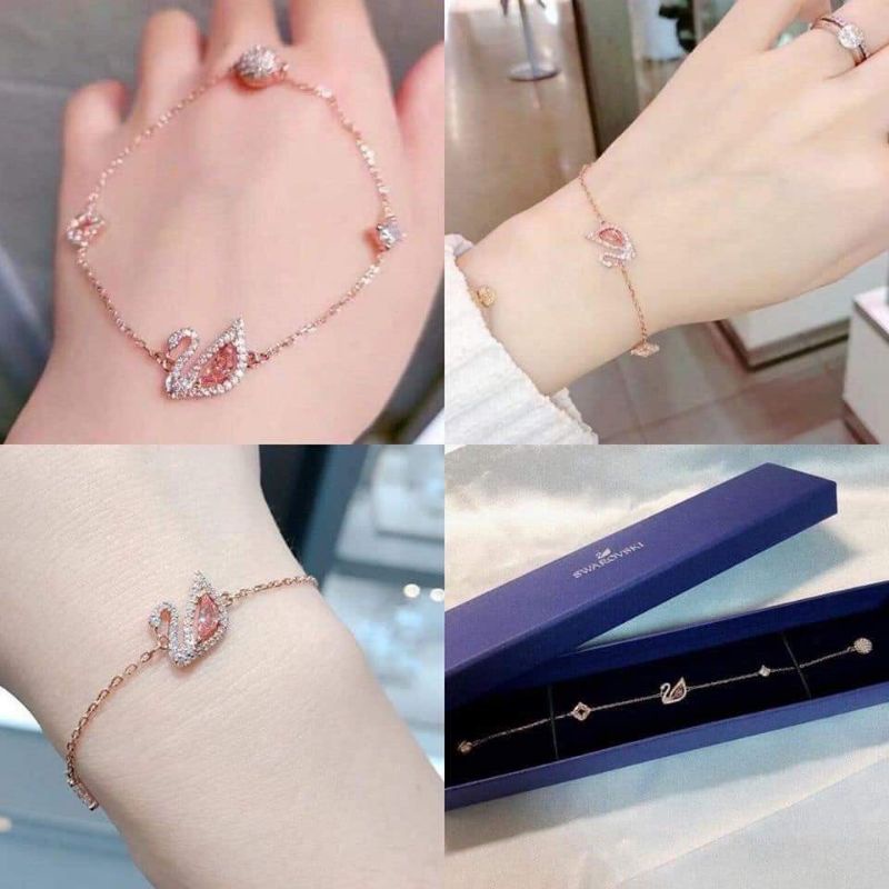 Set lắc tay và dây chuyền Swarovski thiên nga