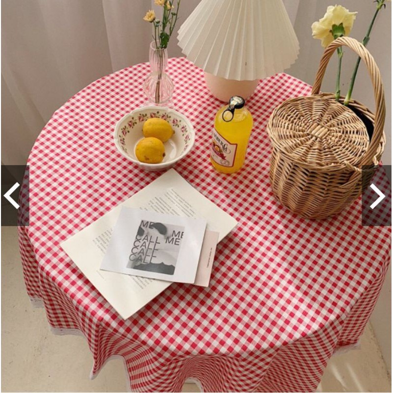 [Có sẵn]💥 Khăn trải bàn kẻ caro🍭🍭🍭 viền ren trang trí decor, picnic dã ngoại, làm phông nền background chụp ảnh