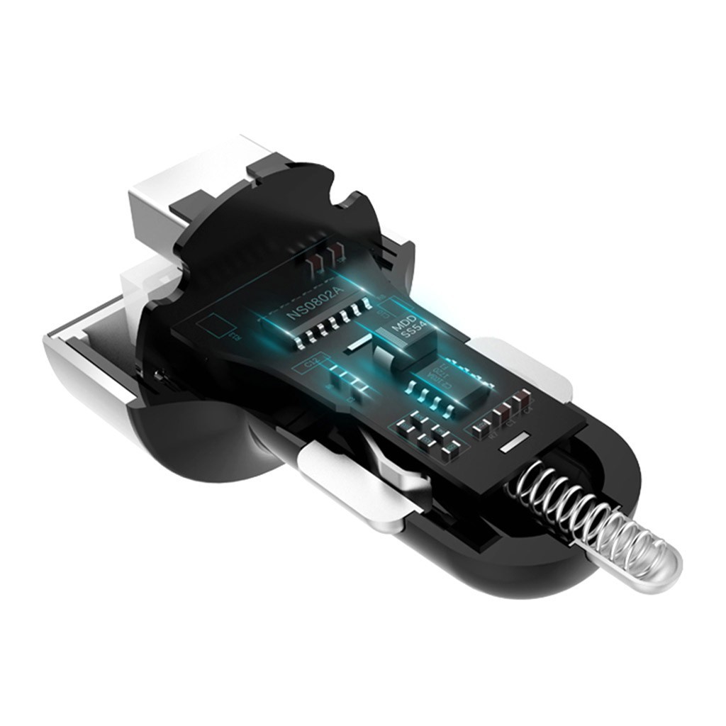 Tẩu sạc 2 cổng USB QC3.0 tích hợp đèn LED và màn hình hiển thị cho máy tính bảng PC điện thoại