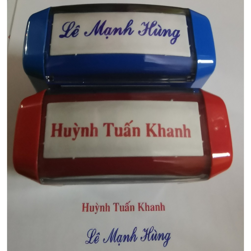 Khắc Con Dấu Tên Rõ Đẹp, Mộc Tên, Dấu Vuông 1-2 Dòng Theo Yêu Cầu, Shiny S222