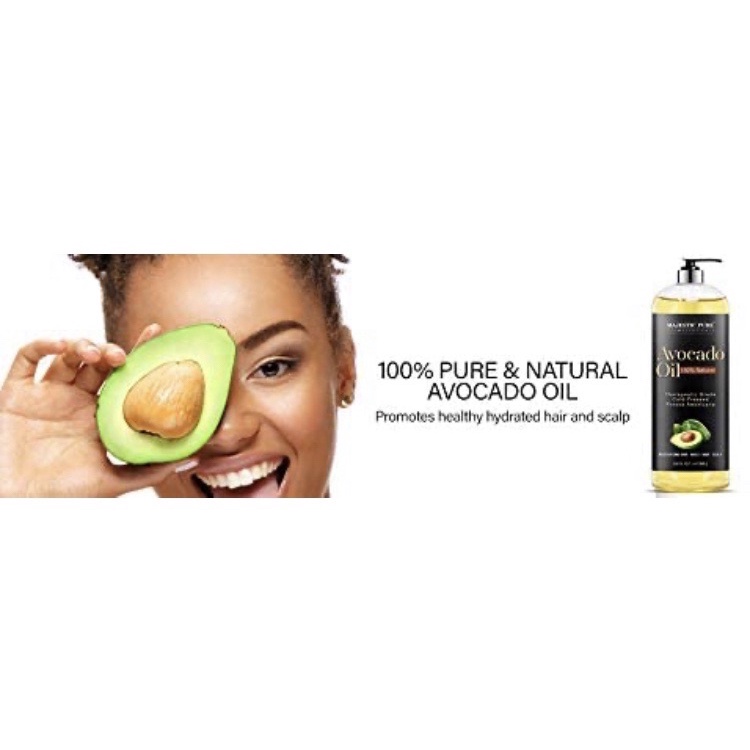 Tinh dầu quả bơ nguyên chất 100% ép lạnh Majestic Pure Avocado Oil for Hair and Skin 473ml USA