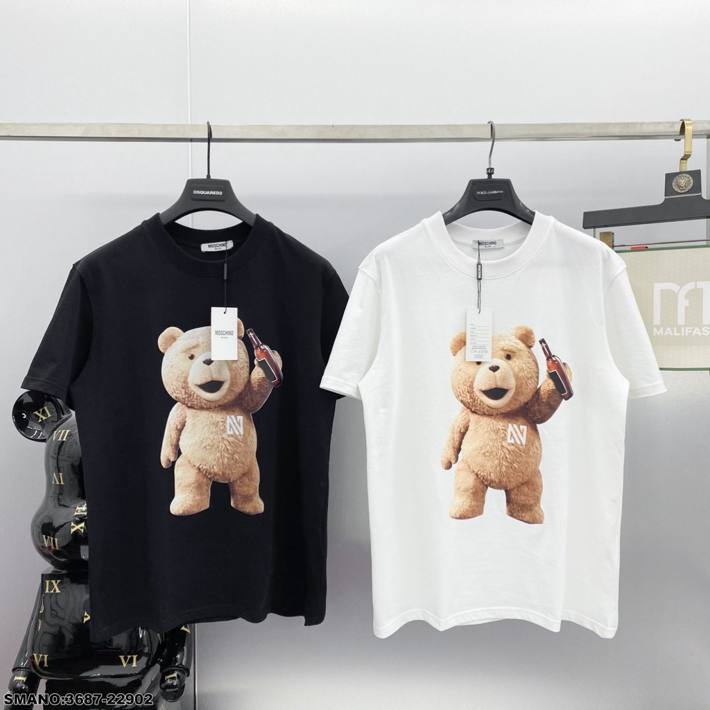 Aó Thun Nam Cổ Tròn NICOLAS Tay Ngắn In Hình 3D Vải Cotton Unisex Size S ML XL