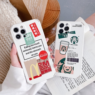 Starbucks McDonald's Iphone 11 12 Pro MAX Vỏ bảo vệ bằng da cừu phù hợp cho I6 I7 I8 7 6 6S 8 Plus X Xs MAX XR Vỏ mềm Vỏ điện thoại