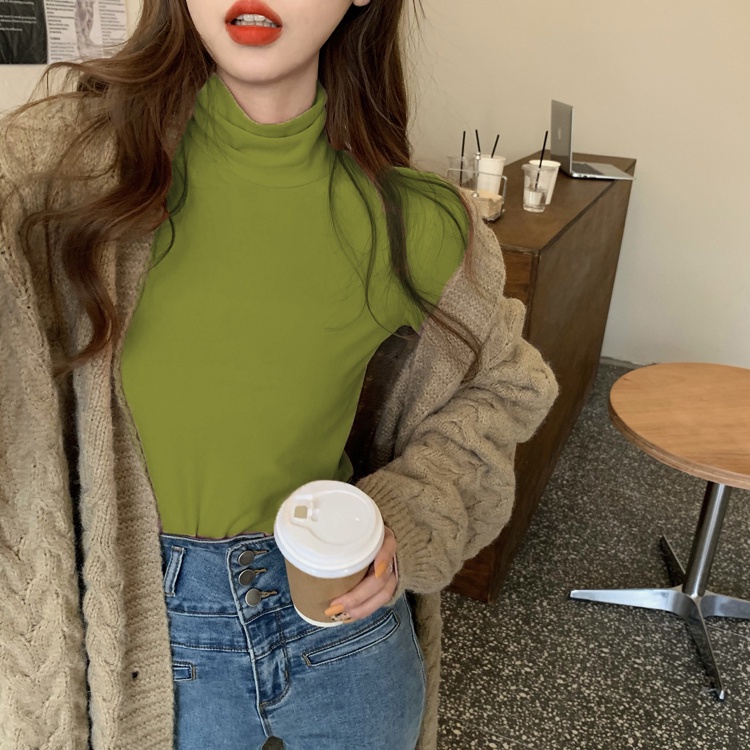 NRVP Áo thun tay dài cổ tròn phong cách Hàn Quốc 2021 cho nữ