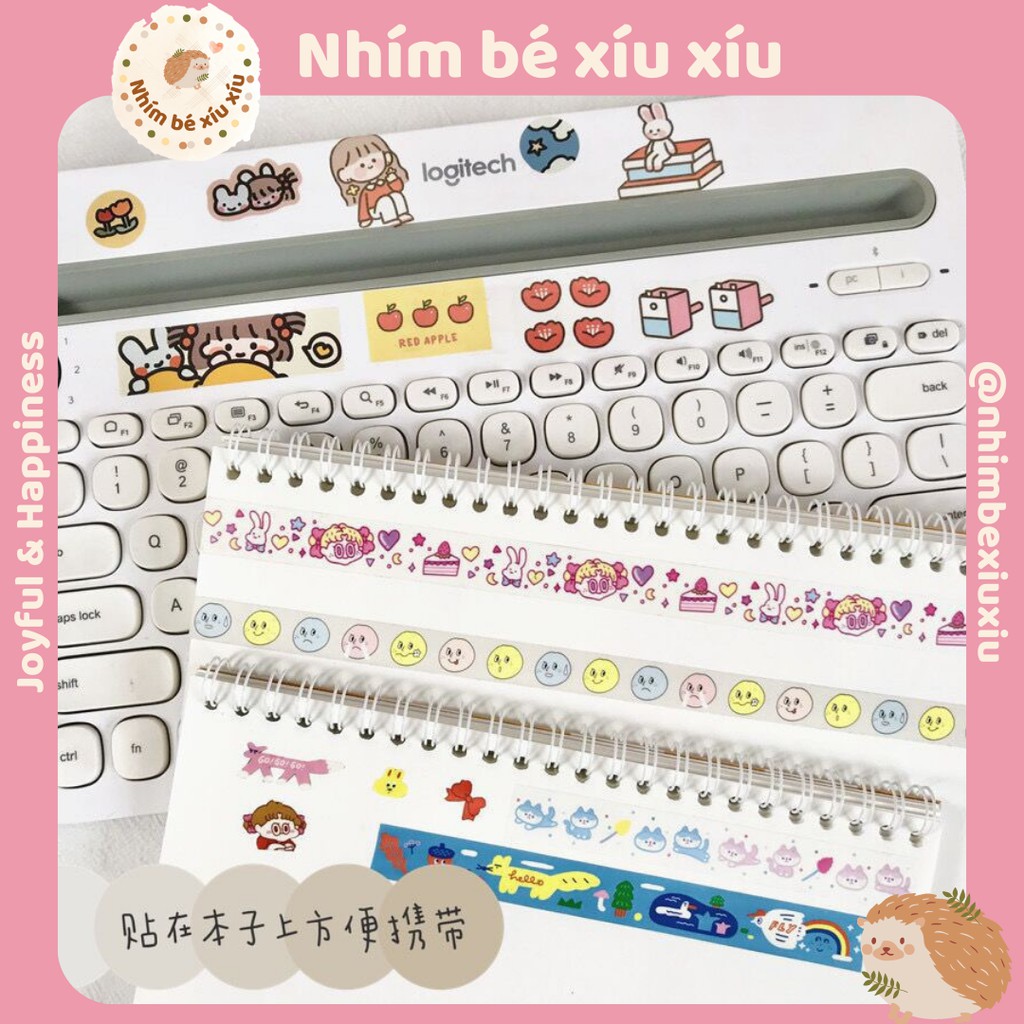 Sổ chiết lưu trữ sticker washi tape bìa màu siêu cute size A4/A5 VT303
