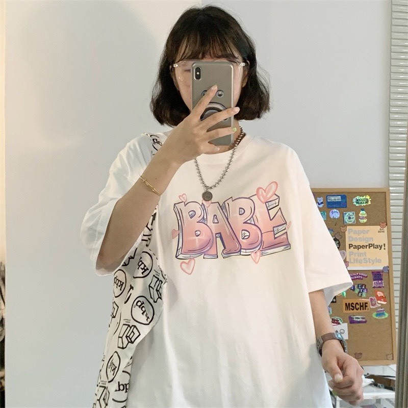 Áo thun tay lỡ form rộng BABE NEKOSG, áo phông form rộng Unisex ATL312