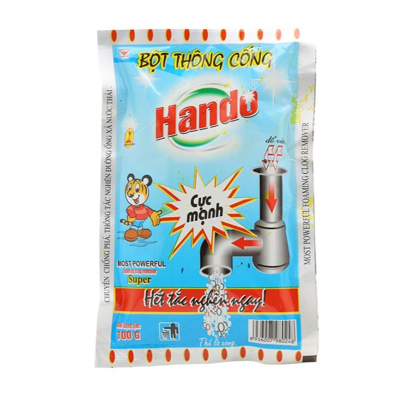 Bột thông cống Hando dạng túi 100g nội địa
