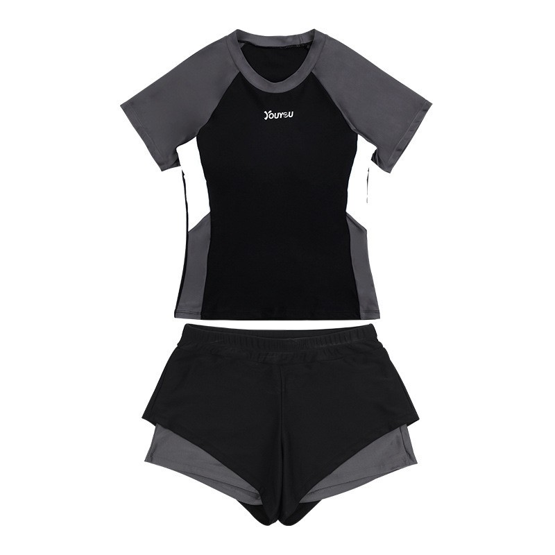 bikini bộ đồ bơi nữ hiệu youyou 2 mảnh giấu eo quần váy hai màu đen và trắng | BigBuy360 - bigbuy360.vn