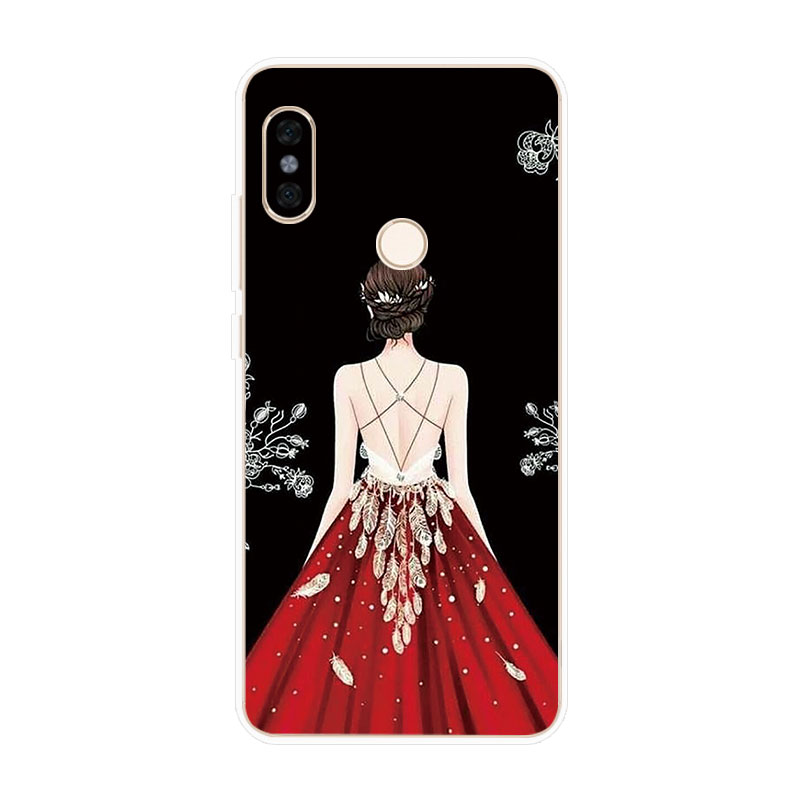 Xiaomi Redmi Note 4 4X 5A Prime 5 6 Pro Soft TPU Silicone Phone Case Cover Girl Back View