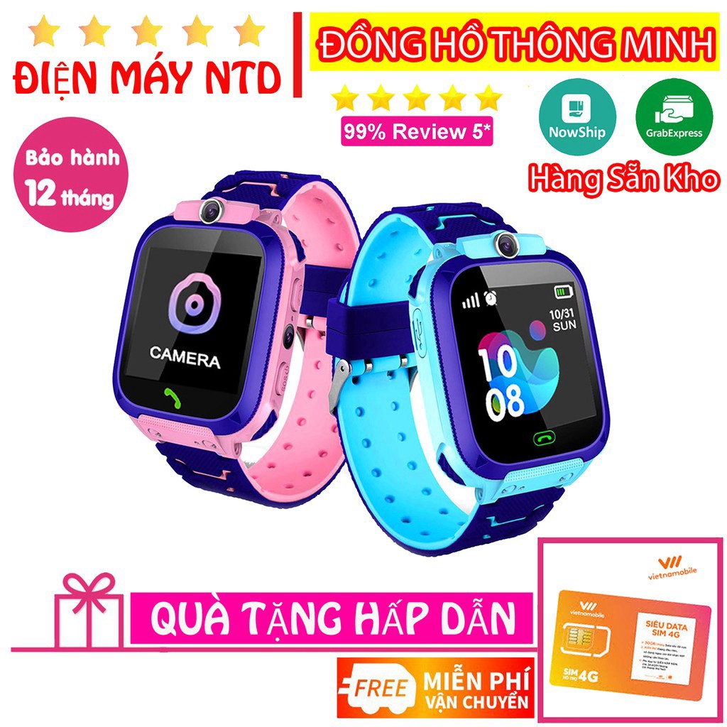 Đồng hồ thông minh Trẻ Em Q12 Định Vị, Nghe Gọi, Chống Nước IP67, Chụp Ảnh (Bản Tiếng Việt) HOT