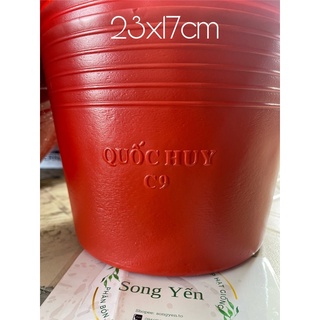 50 chậu nhựa đỏ c9 size 23x17 cm loại dày