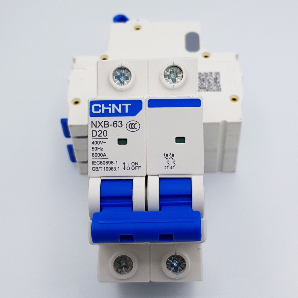 Cầu dao tự động ChinT MCB NXB-63 2P 6A, 10A, 16A, 20A, 25A, 32A, 40A, 50A, 63A-6KA