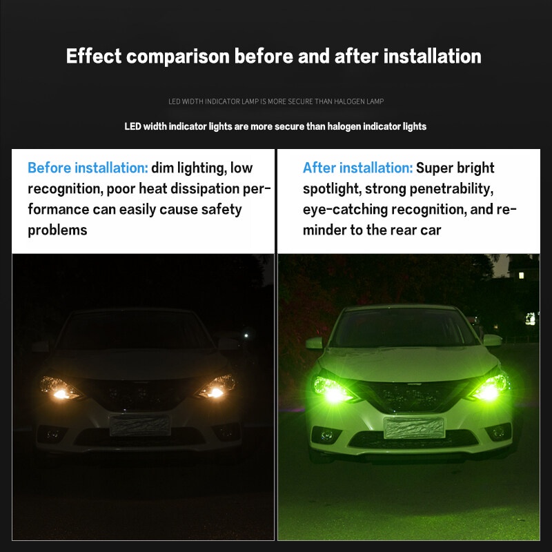 Bộ 2 Đèn LED DRL 194 168 27SMD W5W 18W 3200LM Ánh Sáng Xanh Lá 12V Dành Cho Ô Tô