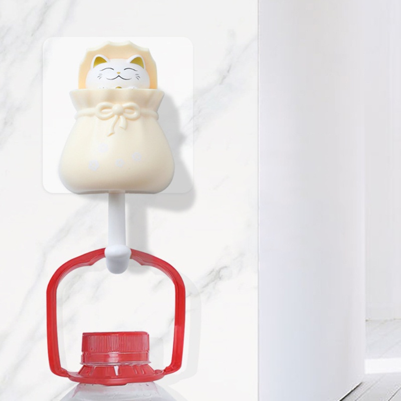 Móc Dán Tường Tự Dính Họa Tiết Mèo Hoạt Hình Trang Trí Nội Thất