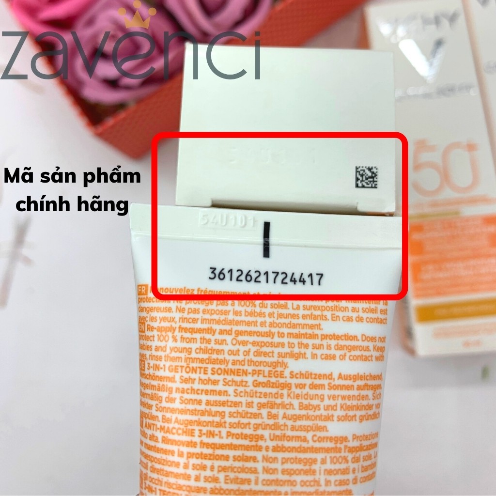 Kem chống nắng VICHY Chống nắng Giảm Thâm Nam Giảm Mụn Nâng Tông Kiềm Dầu Capital Soleil 3in1 SPF 50+ (50ml)