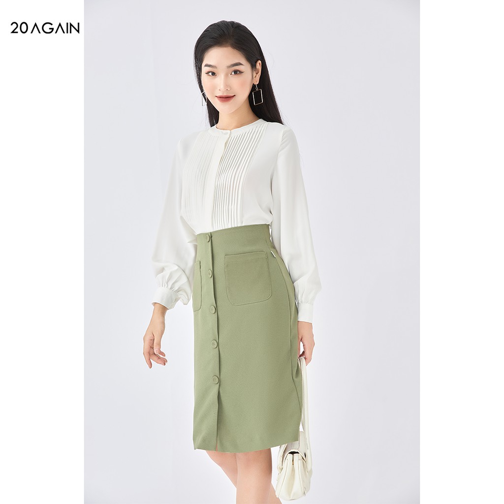 [Mã WABR1111 giảm 10% đơn 250K] Chân váy công sở dáng dài 2 túi 20AGAIN, hàng thiết kế thanh lịch JDA1586 | BigBuy360 - bigbuy360.vn