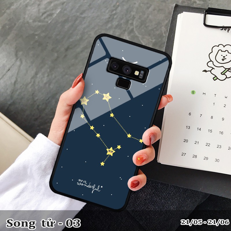 [Mã ELORDER5 giảm 10K đơn 20K] Ốp lưng kính 3D Samsung Galaxy Note 9 -cung hoàng đạo