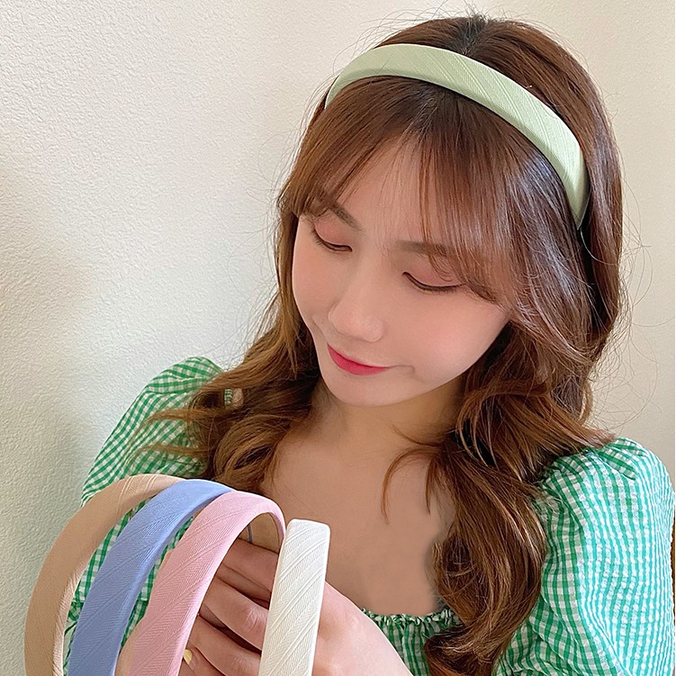 Băng đô cài tóc màu trơn đơn giản phong cách Hàn Quốc