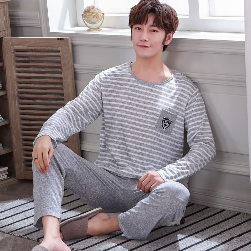 Bộ đồ ngủ pijama tay dài phong cách thời trang cho nam giới