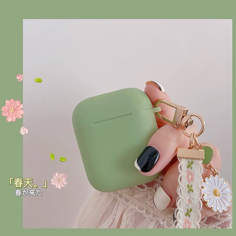 Vỏ case bảo, vệ bao đựng tai nghe airpods 1 2 PRO xanh matcha