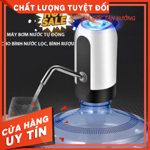 Hàng sẵn-BÌNH BƠM RÓT NƯỚC-Vòi bơm hút nước điện tự động có sạc USB-có led