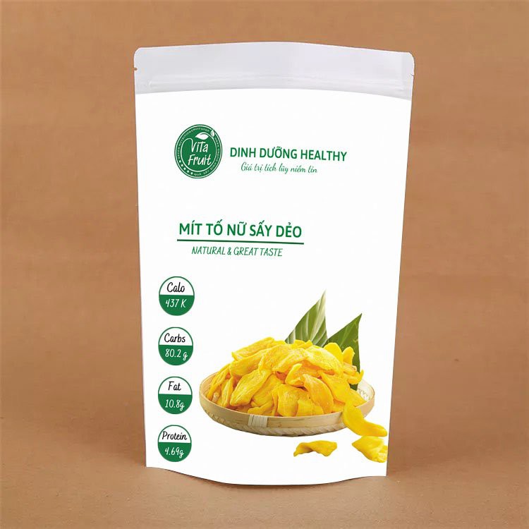 Mít sấy giòn nguyên cánh Đà Lạt 600g, Mít sấy kho xuất khẩu giòn rụm, cánh to