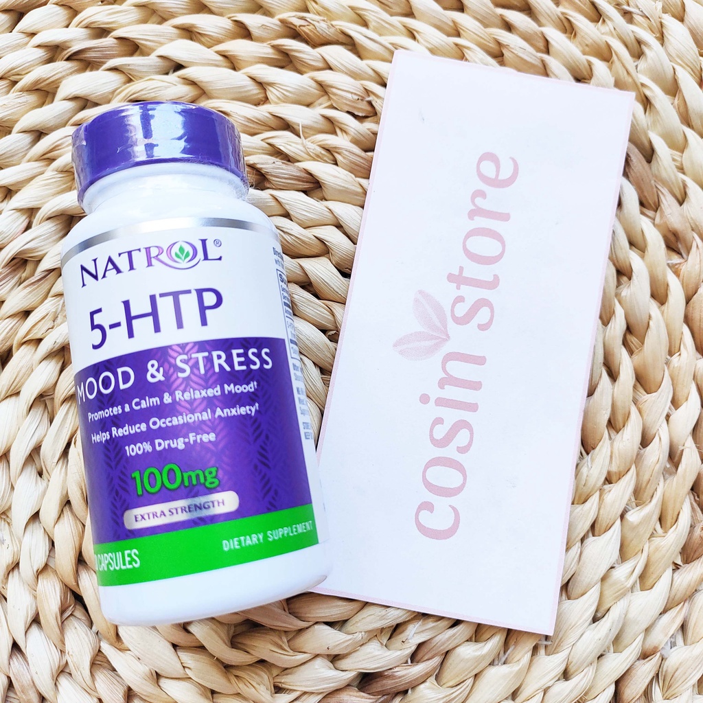 Viên uống Natrol 5-HTP Extra Strength Mood &amp; Stress 100mg 30 viên - Hỗ trợ cải thiện cảm xác, giảm stress Cosin Store