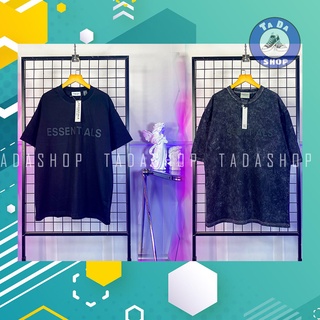 Áo Phông đen wash oversize Nam Nữ ESSENTIALS ảnh thật