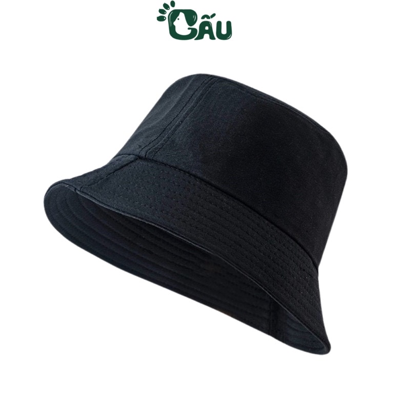 Nón bucket trơn đủ màu Gấu 194 vải kaki mềm mịn, dày dặn - Vành Tròn